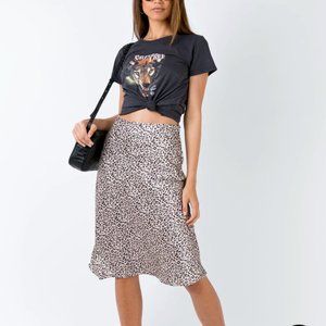 Zazu Midi Skirt Leopard - Princess Polly